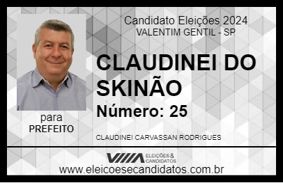 Candidato CLAUDINEI DO SKINÃO 2024 - VALENTIM GENTIL - Eleições