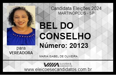 Candidato BEL DO CONSELHO 2024 - MARTINÓPOLIS - Eleições