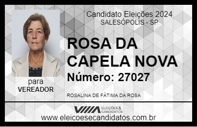 Candidato ROSA DA CAPELA NOVA 2024 - SALESÓPOLIS - Eleições