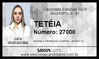 Candidato TETÉIA 2024 - SALESÓPOLIS - Eleições