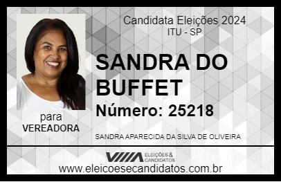 Candidato SANDRA DO BUFFET 2024 - ITU - Eleições