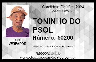 Candidato TONINHO DO PSOL  2024 - CATANDUVA - Eleições