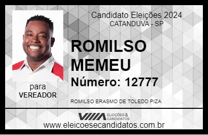 Candidato ROMILSO MEMEU  2024 - CATANDUVA - Eleições