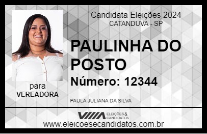 Candidato PAULINHA DO POSTO 2024 - CATANDUVA - Eleições