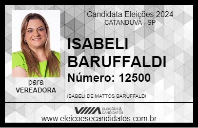 Candidato ISABELI BARUFFALDI 2024 - CATANDUVA - Eleições