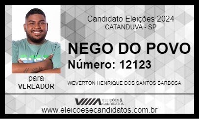 Candidato NEGO DO POVO  2024 - CATANDUVA - Eleições