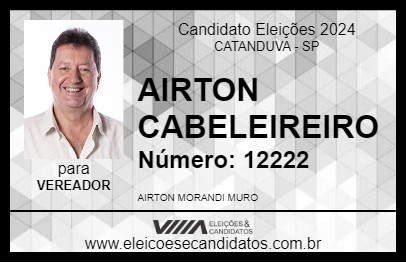 Candidato AIRTON CABELEIREIRO 2024 - CATANDUVA - Eleições