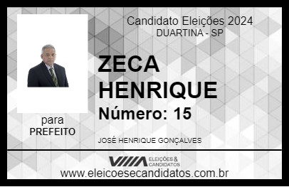 Candidato ZECA HENRIQUE 2024 - DUARTINA - Eleições