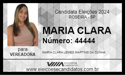 Candidato MARIA CLARA 2024 - ROSEIRA - Eleições