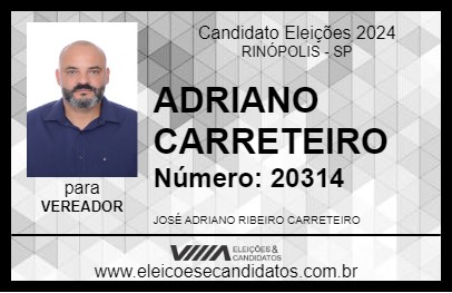 Candidato ADRIANO CARRETEIRO 2024 - RINÓPOLIS - Eleições