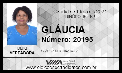 Candidato GLÁUCIA 2024 - RINÓPOLIS - Eleições