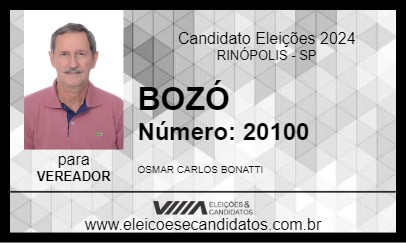 Candidato BOZÓ 2024 - RINÓPOLIS - Eleições