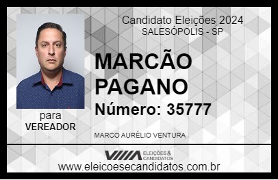 Candidato MARCÃO PAGANO 2024 - SALESÓPOLIS - Eleições