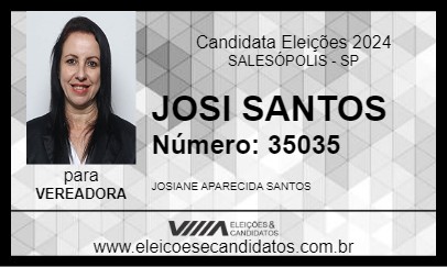 Candidato JOSI SANTOS 2024 - SALESÓPOLIS - Eleições