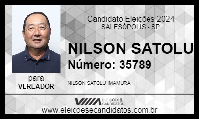 Candidato NILSON SATOLU 2024 - SALESÓPOLIS - Eleições