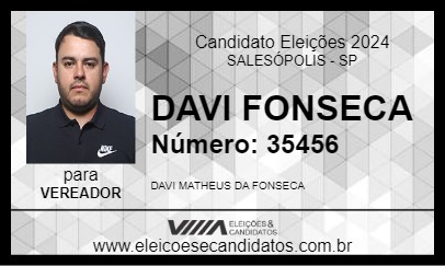 Candidato DAVI FONSECA 2024 - SALESÓPOLIS - Eleições