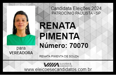 Candidato RENATA PIMENTA 2024 - PATROCÍNIO PAULISTA - Eleições