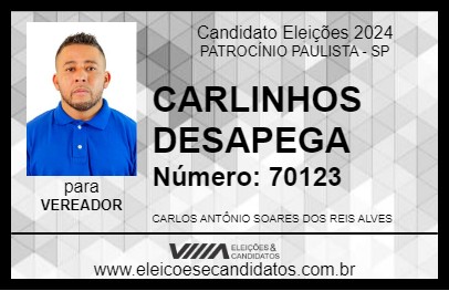 Candidato CARLINHOS DESAPEGA 2024 - PATROCÍNIO PAULISTA - Eleições