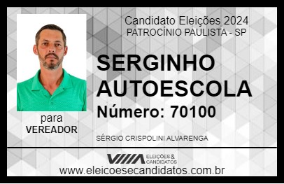 Candidato SERGINHO AUTOESCOLA 2024 - PATROCÍNIO PAULISTA - Eleições