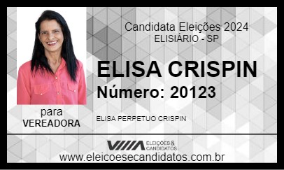 Candidato ELISA CRISPIN 2024 - ELISIÁRIO - Eleições