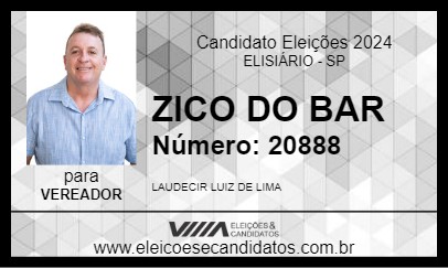 Candidato ZICO DO BAR 2024 - ELISIÁRIO - Eleições