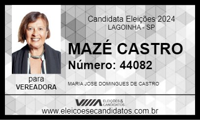 Candidato MAZÉ CASTRO 2024 - LAGOINHA - Eleições