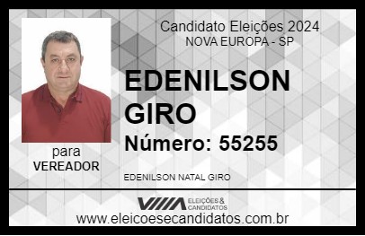 Candidato EDENILSON GIRO 2024 - NOVA EUROPA - Eleições