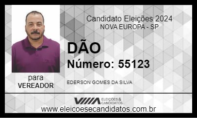 Candidato DÃO 2024 - NOVA EUROPA - Eleições