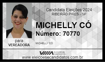 Candidato MICHELLY CÓ 2024 - RIBEIRÃO PIRES - Eleições