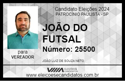 Candidato JOÃO DO FUTSAL 2024 - PATROCÍNIO PAULISTA - Eleições