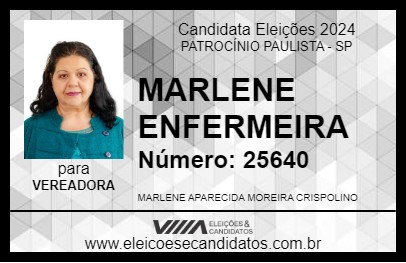 Candidato MARLENE ENFERMEIRA 2024 - PATROCÍNIO PAULISTA - Eleições