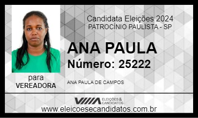 Candidato ANA PAULA 2024 - PATROCÍNIO PAULISTA - Eleições