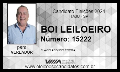 Candidato BOI LEILOEIRO 2024 - ITAJU - Eleições