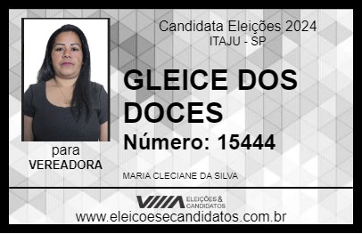 Candidato GLEICE DOS DOCES 2024 - ITAJU - Eleições