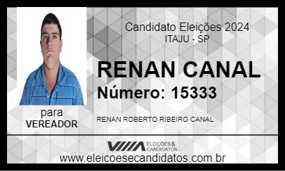 Candidato RENAN CANAL 2024 - ITAJU - Eleições