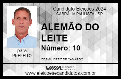 Candidato ALEMÃO DO LEITE 2024 - CABRÁLIA PAULISTA - Eleições