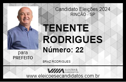 Candidato TENENTE RODRIGUES 2024 - RINCÃO - Eleições