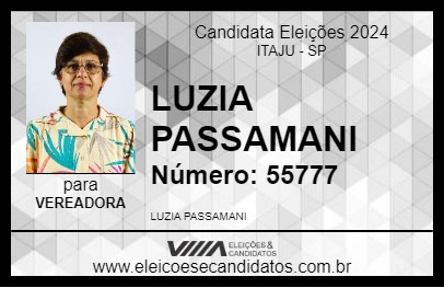 Candidato LUZIA PASSAMANI 2024 - ITAJU - Eleições