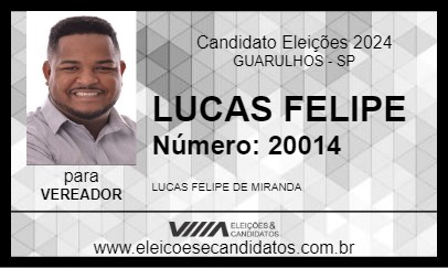 Candidato LUCAS FELIPE 2024 - GUARULHOS - Eleições