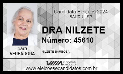 Candidato DRA NILZETE 2024 - BAURU - Eleições