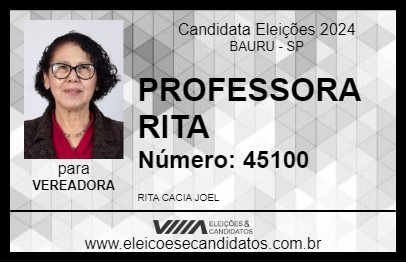 Candidato PROFESSORA RITA 2024 - BAURU - Eleições