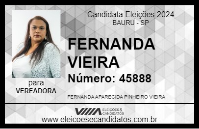 Candidato FERNANDA VIEIRA 2024 - BAURU - Eleições