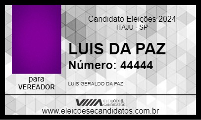 Candidato LUIS DA PAZ 2024 - ITAJU - Eleições