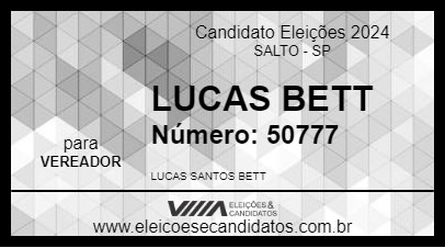 Candidato LUCAS BETT 2024 - SALTO - Eleições