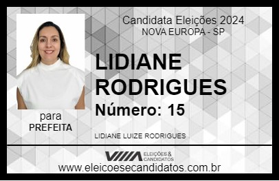 Candidato LIDIANE RODRIGUES 2024 - NOVA EUROPA - Eleições