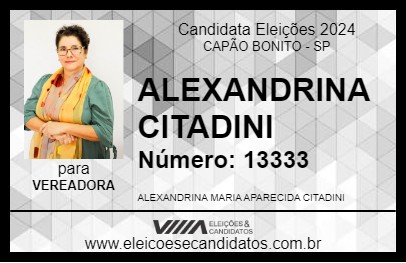 Candidato ALEXANDRINA CITADINI 2024 - CAPÃO BONITO - Eleições