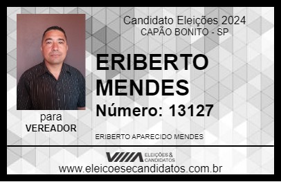 Candidato ERIBERTO MENDES 2024 - CAPÃO BONITO - Eleições