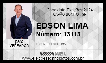 Candidato EDSON LIMA 2024 - CAPÃO BONITO - Eleições