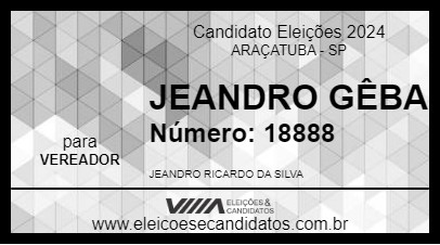 Candidato JEANDRO GÊBA 2024 - ARAÇATUBA - Eleições