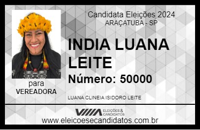 Candidato INDIA LUANA LEITE 2024 - ARAÇATUBA - Eleições